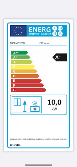Thermosteel Σόμπα Pellet Αερόθερμη 10kW Κόκκινη