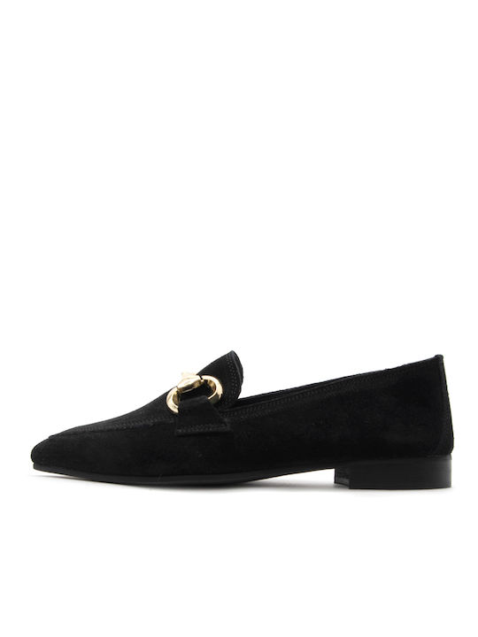 Once Leather Women's Moccasins in Black Color