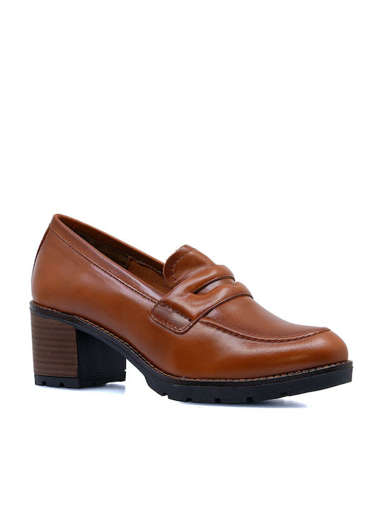 Desiree Shoes Leather Tabac Brown Heels