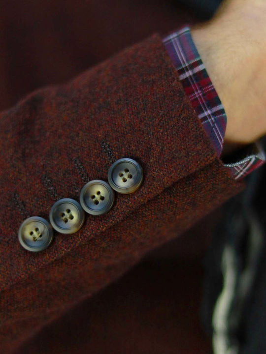 Men's Winter Suit Jacket Slim Fit Burgundy
