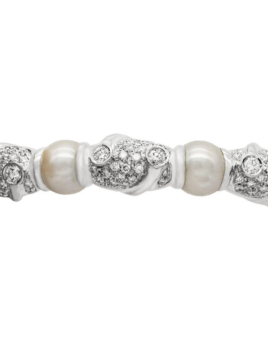 Savvas Design Bracelet made of White gold 18K with Pearls