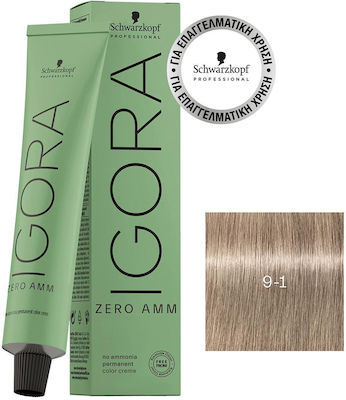 Schwarzkopf Igora Βαφή Μαλλιών 9-1 Ξανθό Πολύ Ανοιχτό Σαντρέ 60ml