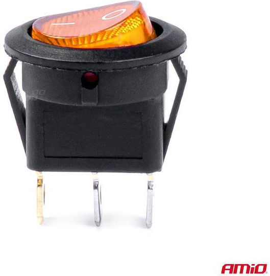 AMiO Διακόπτης On/Off Αυτοκινήτου 12V-24V Universal Κίτρινο
