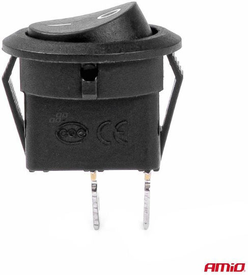 AMiO Διακόπτης On/Off Αυτοκινήτου 12V-24V Universal Μαύρο
