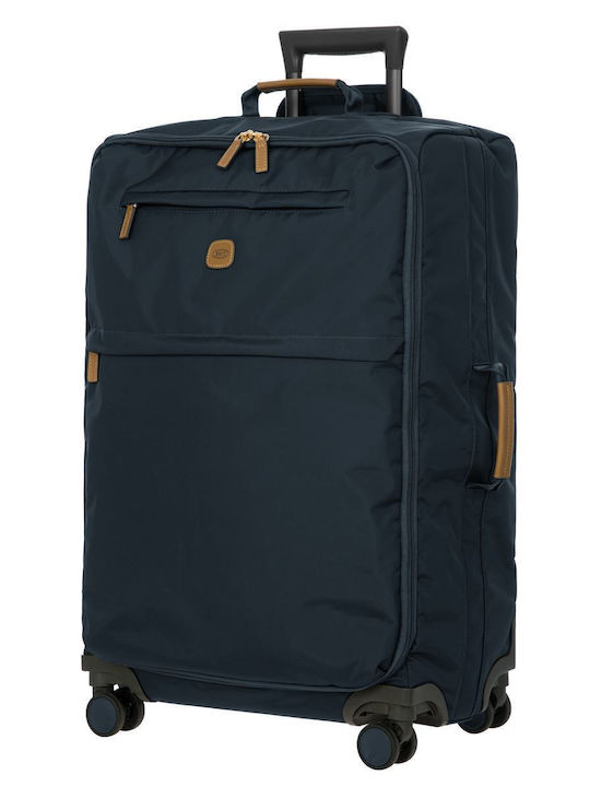 Bric's Milano Großer Stoff-Reisekoffer Ocean Blau mit 4 Rädern Höhe 71cm