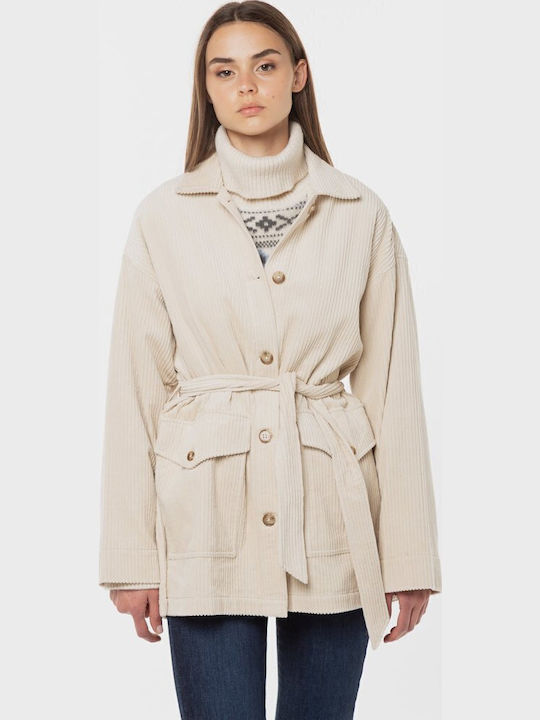 Дамско Бежов Overshirt
