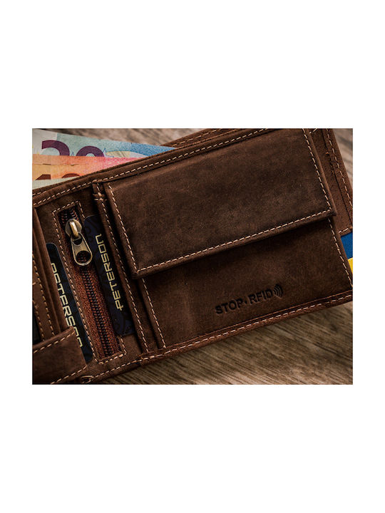 Leather Men's Wallet with RFID Brown