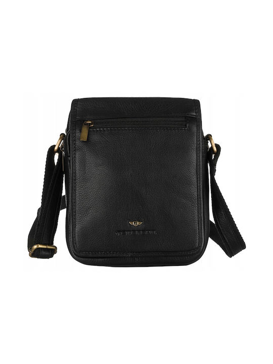 Leather Men's Bag Messenger Black