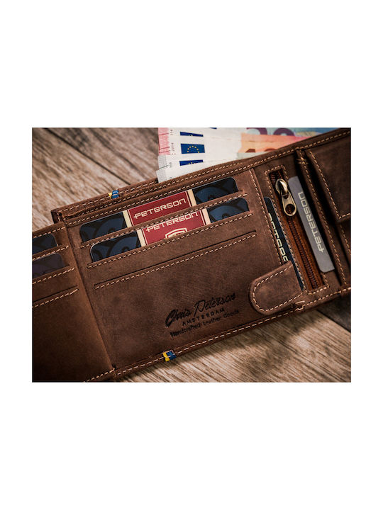 Leather Men's Wallet with RFID Brown