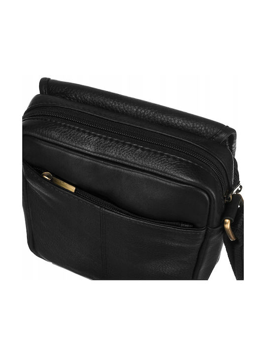 Leather Men's Bag Messenger Black