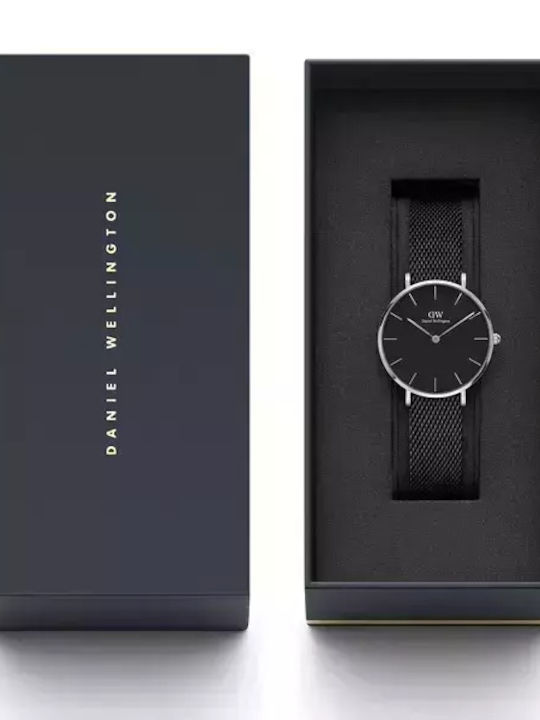 Daniel Wellington Γυναικείο Ρολόι 28mm Μπαταρίας με Μαύρο Μεταλλικό Μπρασελέ