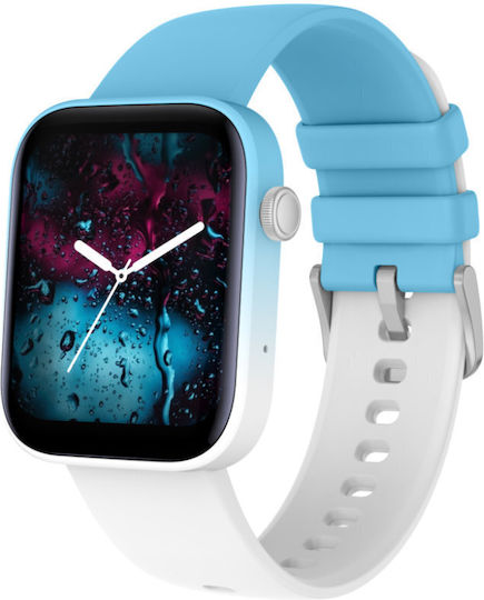 Rubicon SR042D 37mm Smartwatch με Παλμογράφο (Blue/White)