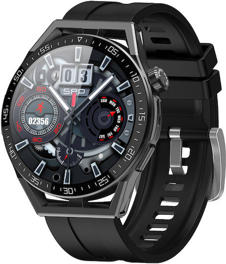Rubicon SR033D Smartwatch με Παλμογράφο (Μαύρο)