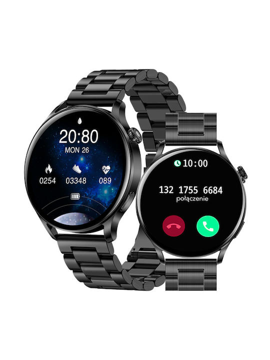 Rubicon SR045C 42mm Smartwatch με Παλμογράφο (Μαύρο)