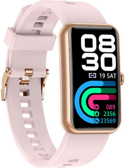 Rubicon SR032E Smartwatch με Παλμογράφο (Ροζ)