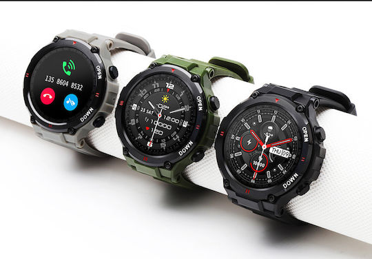 Gravity GT7 Smartwatch με Παλμογράφο (Μαύρο)