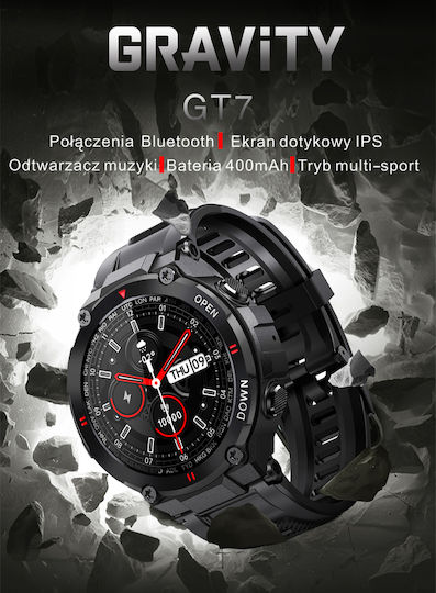 Gravity GT7 Смарт Часовник с Пулсомер Червен