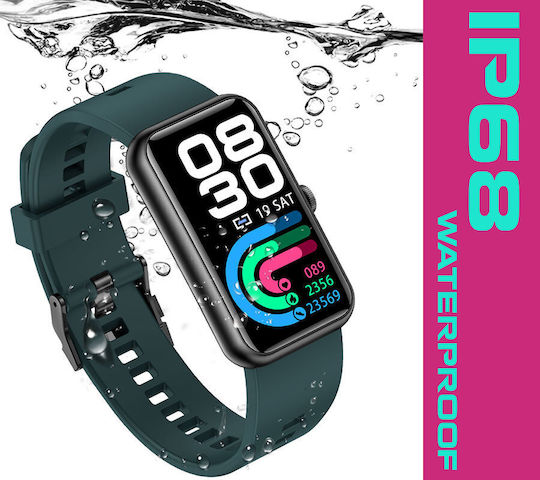 Rubicon SR032F Smartwatch με Παλμογράφο (Σκούρο Πράσινο)