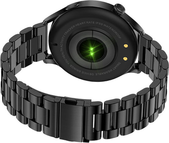 Rubicon SR045C Aluminium 42mm Smartwatch mit Pulsmesser (Schwarz)