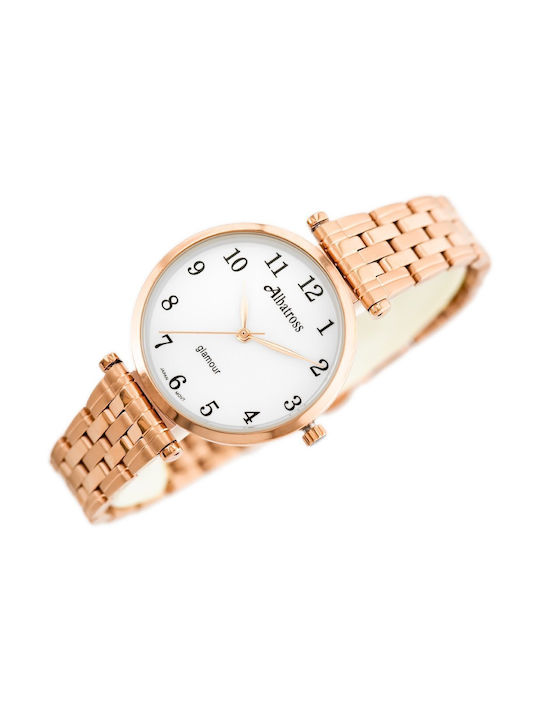 Albatross Watch with Pink Gold Metal Bracelet