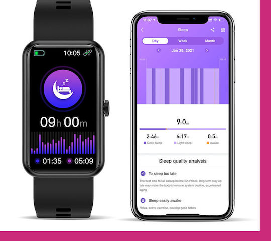 Rubicon SR032F Smartwatch με Παλμογράφο (Σκούρο Πράσινο)