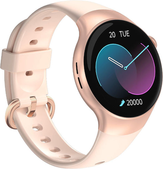 Rubicon SR031B Smartwatch with Heart Rate Monitor (Pink)