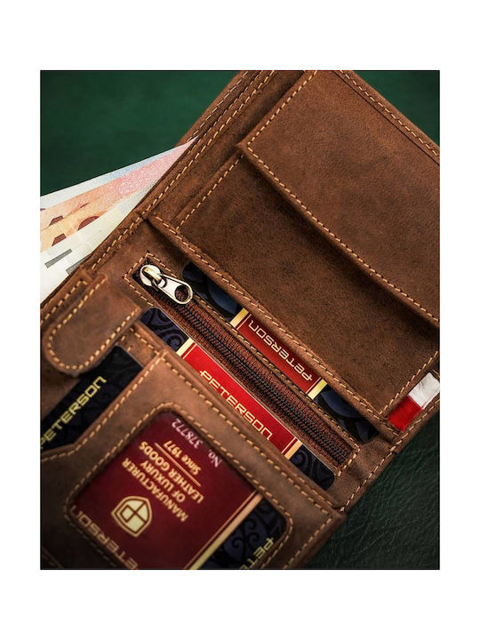 Δερμάτινο Ανδρικό Πορτοφόλι με RFID Καφέ