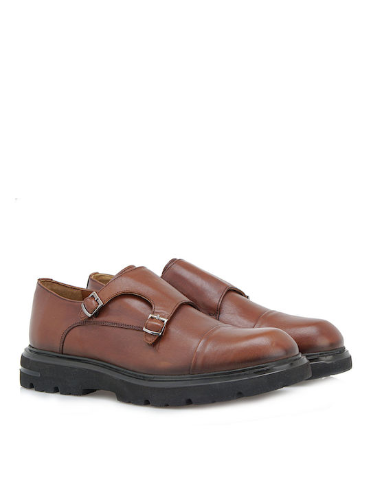 Giovanni Morelli Men's Leather Monk Shoes Tabac Brown