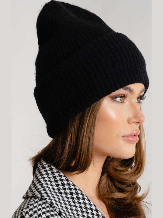 Beanie Γυναικείος Σκούφος Πλεκτός σε Μαύρο χρώμα