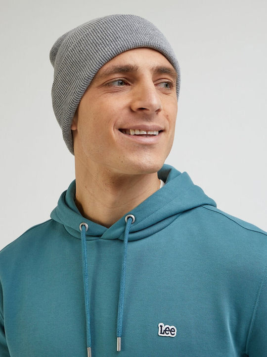 Lee Beanie Unisex Σκούφος Πλεκτός σε Γκρι χρώμα