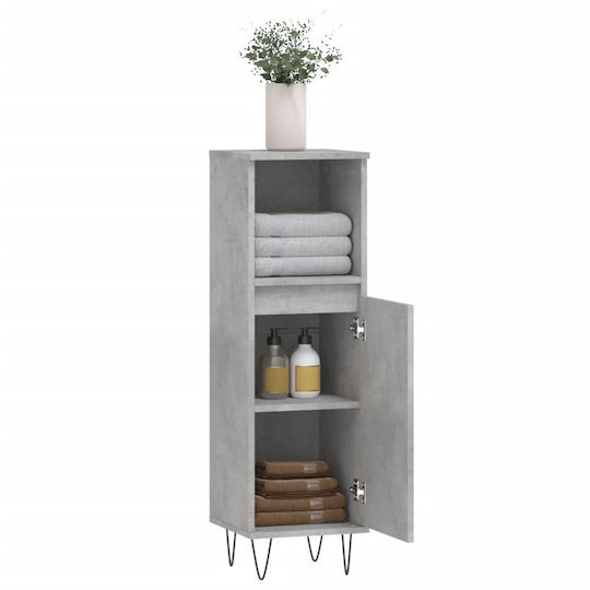 vidaXL Bathroom Cabinet L30xW30xH100cm Gray