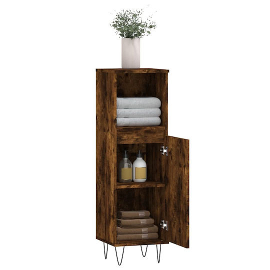 vidaXL Ντουλάπι Μπάνιου 30x30x100cm Δρυς