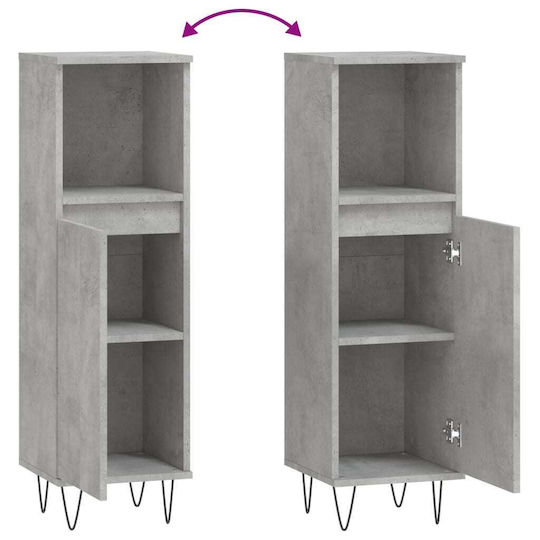 vidaXL Bathroom Cabinet L30xW30xH100cm Gray
