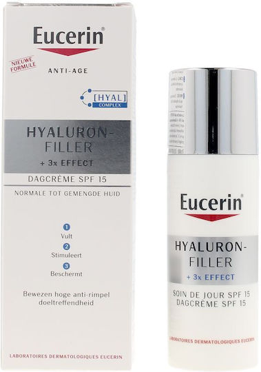 Eucerin Filler Κρέμα Προσώπου Ημέρας με SPF15 για Ενυδάτωση & Αντιγήρανση με Υαλουρονικό Οξύ 50ml