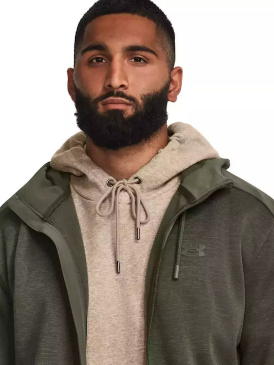 Essential Jachetă Fleece Bărbătească cu Glugă Kaki