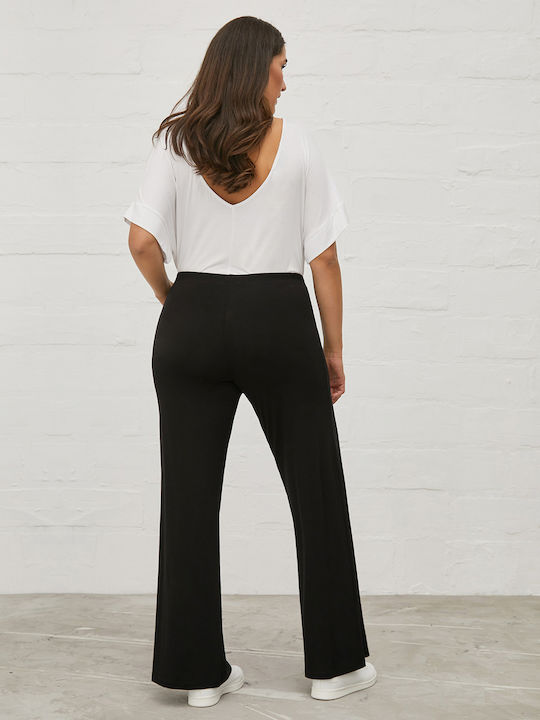 Femei Din material textil Pantaloni cu elastic Neagră