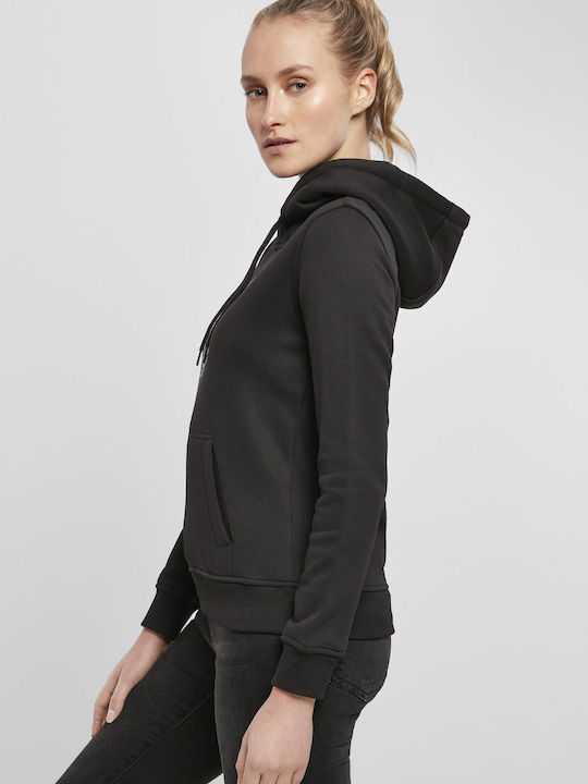 Ladies Moth Women's Sweatshirt Hooded Black