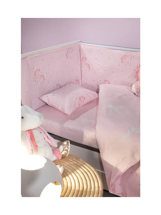 Saint Clair Baby Sheets Set Crib Cotton Pinky Pink 115x170cm 3pcs