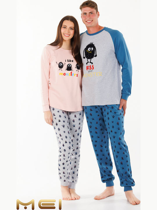 MEI Winter Damen Pyjama-Set Rosa