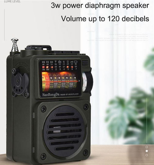Hanrongda HRD-700 Портативен Радиоприемник Акумулаторен с Bluetooth Черен