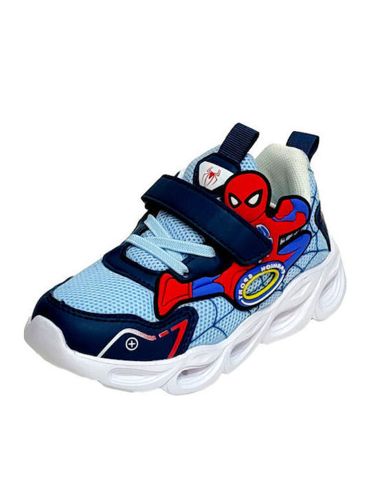 Παιδικά Sneakers με Σκρατς & Φωτάκια Γαλάζια