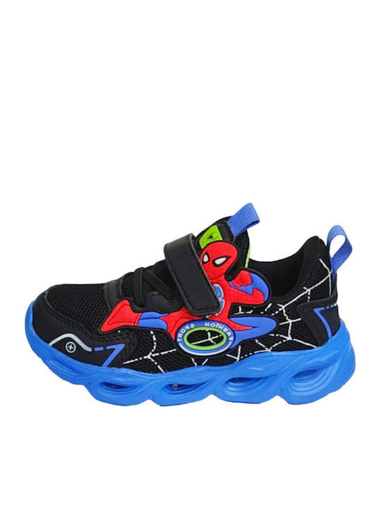 Παιδικά Sneakers με Σκρατς & Φωτάκια Navy Μπλε