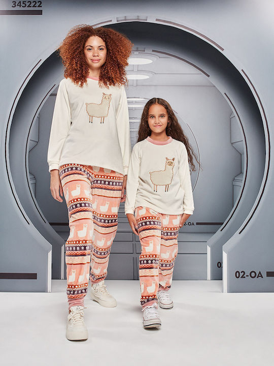 Gisela Graham Kids' Pajamas Winter Velvet Ecru