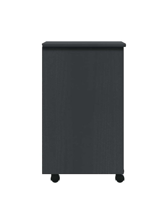 Sertar de Birou din Lemn Masiv Gri 34x39x65.5cm