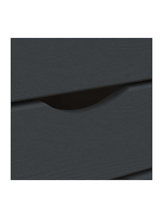 Sertar de Birou din Lemn Masiv Gri 34x39x65.5cm