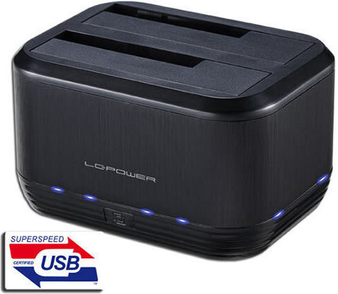 LC-Power Docking Station for 2 Hard Drives SATA 2.5" / 3.5" with Connection USB 3.0 (LC-DOCK-U3-III)