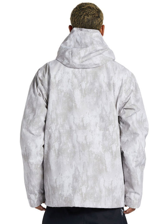 Basis Print Winter Jacket Waterproof White