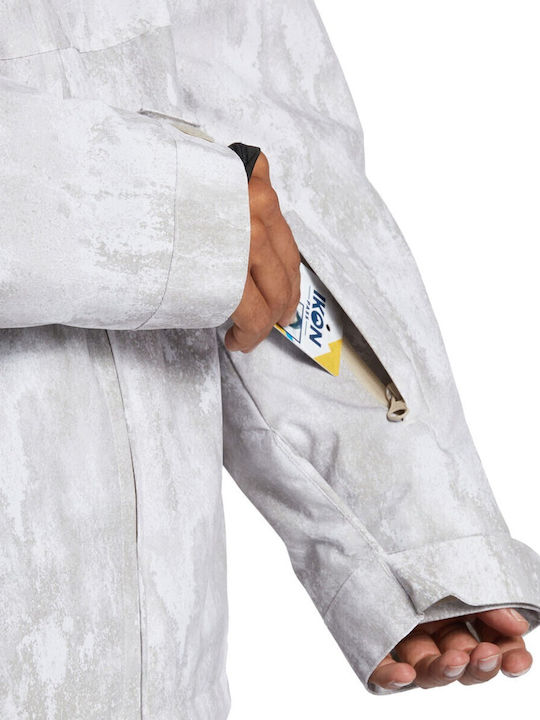 Basis Print Winter Jacket Waterproof White