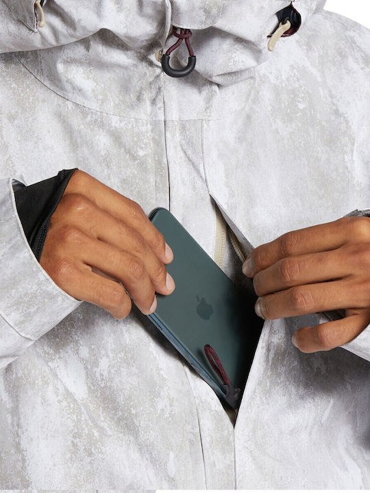 Basis Print Winter Jacket Waterproof White