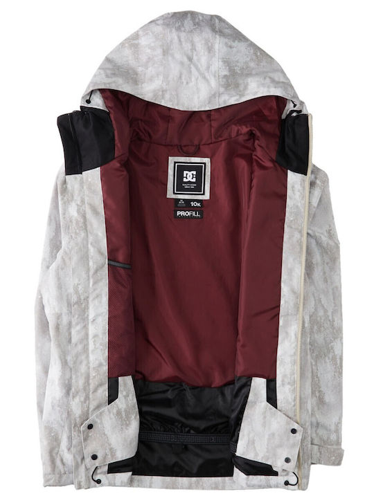 Basis Print Winter Jacket Waterproof White